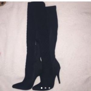 Black knee high boots